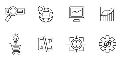 SEO icons set . SEO pack symbol vector elements for infographic web