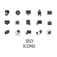 conjunto de iconos de seo. elementos de vector de símbolo de paquete de seo para web de infografía