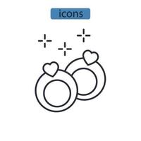 iconos de boda símbolo elementos vectoriales para web infográfico vector