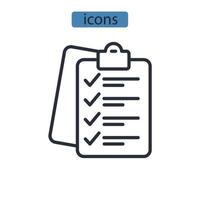 lista de verificación iconos símbolo elementos vectoriales para infografía web vector