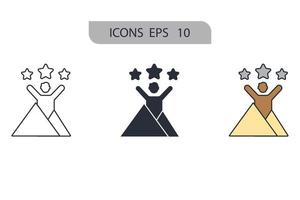 Success icons  symbol vector elements for infographic web