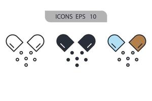 elementos de vector de símbolo de iconos de vitamina para web de infografía