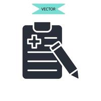 iconos de prescripción médica símbolo elementos vectoriales para web infográfico vector