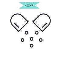 elementos de vector de símbolo de iconos de vitamina para web de infografía