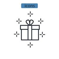 caja de regalo iconos símbolo elementos vectoriales para infografía web vector