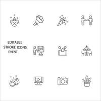 Event icons set . Event pack symbol vector elements for infographic web