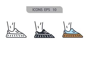 Shoe covers icons  symbol vector elements for infographic web