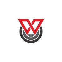 vector de logotipo de línea geométrica de rayas de letra abstracta wo
