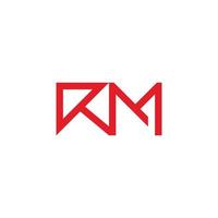 letter rm simple arrow geometric line logo vector