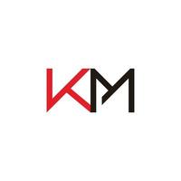 letter km simple geometric colorful logo vector
