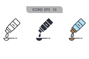 jarabe para la tos iconos símbolo elementos vectoriales para web infográfico vector