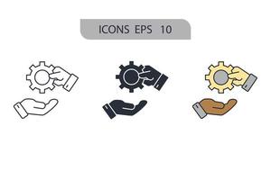 iconos de apoyo símbolo elementos vectoriales para web infográfico vector