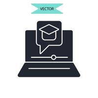 iconos de aprendizaje a distancia simbolizan elementos vectoriales para web infográfico vector