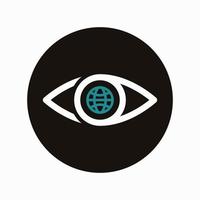 Eye line with globe icon design vector illustration