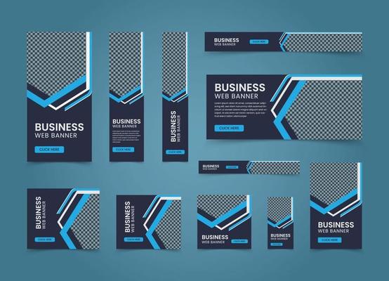 horizontal and vertical web banner template design