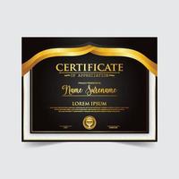 Certificate template design. Certificate of Achievement with a gold badge vector