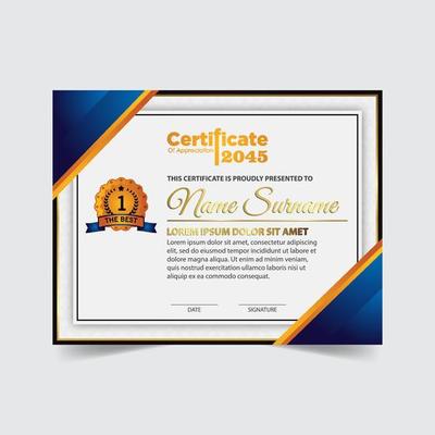 Diploma Certificate of achievement template in vector. Award Templates, achievements for companies, Best Prize Documents