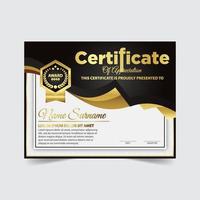 Certificate template design. Certificate of Achievement with a gold badge vector