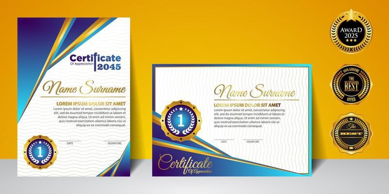 Modern Design Certificate layout concept. Simple elegant and luxurious elegant modern design diploma background vector award certificate template