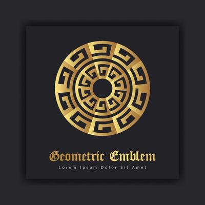 Luxury gold ornament emblem design stylish line art decorative logo. Hotel Label Template