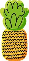 Natural pineapple hand drawn vector illustration