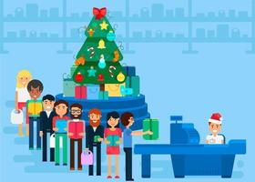 Merry Christmas And New Year In Shop vector