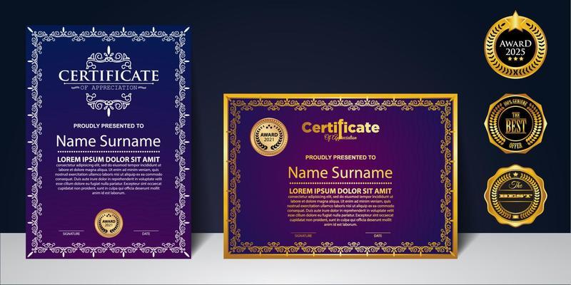 Modern Design Certificate layout concept. Simple elegant and luxurious elegant modern design diploma background vector award certificate template