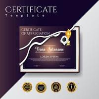 Soccer Game Certificate Diploma With Golden Cup Set Vector. Football. Sport Award Template. Achievement Design vector