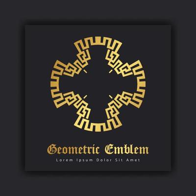 Luxury gold ornament emblem design stylish line art decorative logo. Hotel Label Template