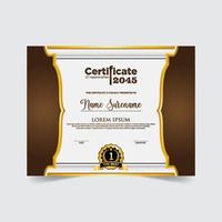 Certificate template design. Certificate of Achievement with a gold badge vector