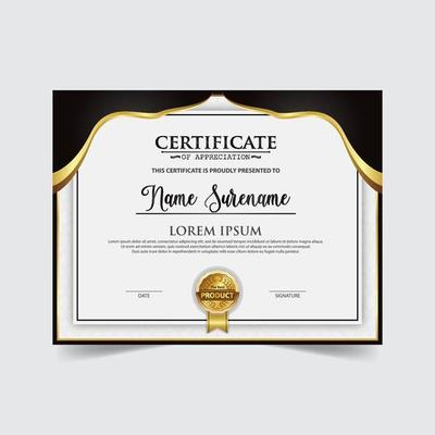 Diploma Certificate of achievement template in vector. Award Templates, achievements for companies, Best Prize Documents