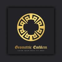 Luxury gold ornament emblem design stylish line art decorative logo. Hotel Label Template vector