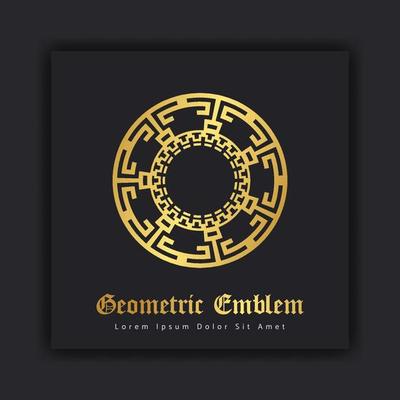 Luxury gold ornament emblem design stylish line art decorative logo. Hotel Label Template