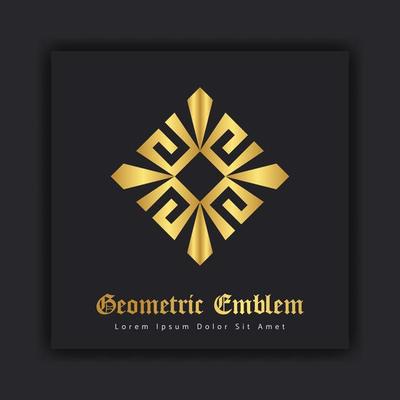 Luxury gold ornament emblem design stylish line art decorative logo. Hotel Label Template