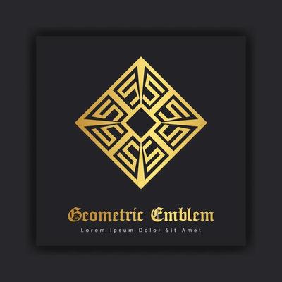 Luxury gold ornament emblem design stylish line art decorative logo. Hotel Label Template