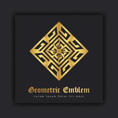 Luxury gold ornament emblem design stylish line art decorative logo. Hotel Label Template