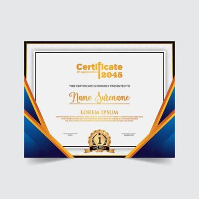 Diploma Certificate of achievement template in vector. Award Templates, achievements for companies, Best Prize Documents