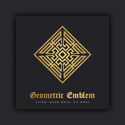 Luxury gold ornament emblem design stylish line art decorative logo. Hotel Label Template