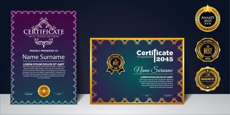 Modern Design Certificate layout concept. Simple elegant and luxurious elegant modern design diploma background vector award certificate template