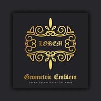 diseño de emblema de adorno de oro de lujo elegante logotipo decorativo de arte de línea. plantilla de etiqueta de hotel vector