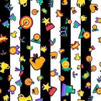 Winner prizes seamless cartoon vector pattern