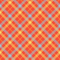 Tartan orange color seamless vector pattern