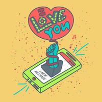 I love you hand drawn lettering vector