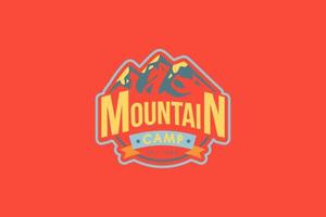 Mountain camp vector logo template