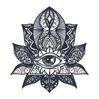 Eye on Lotus Tattoo vector