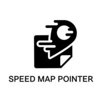 Speed map pointer lettering vector icon concept.