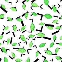 Green stylized leaves seamless vector pattern