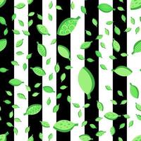 Green stylized leaves color seamless vector pattern