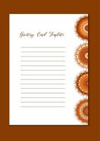 Mandala oriental template card vector