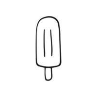 Ice cream. Hand drawn vector illustration. Line art style isolated isolated on white background